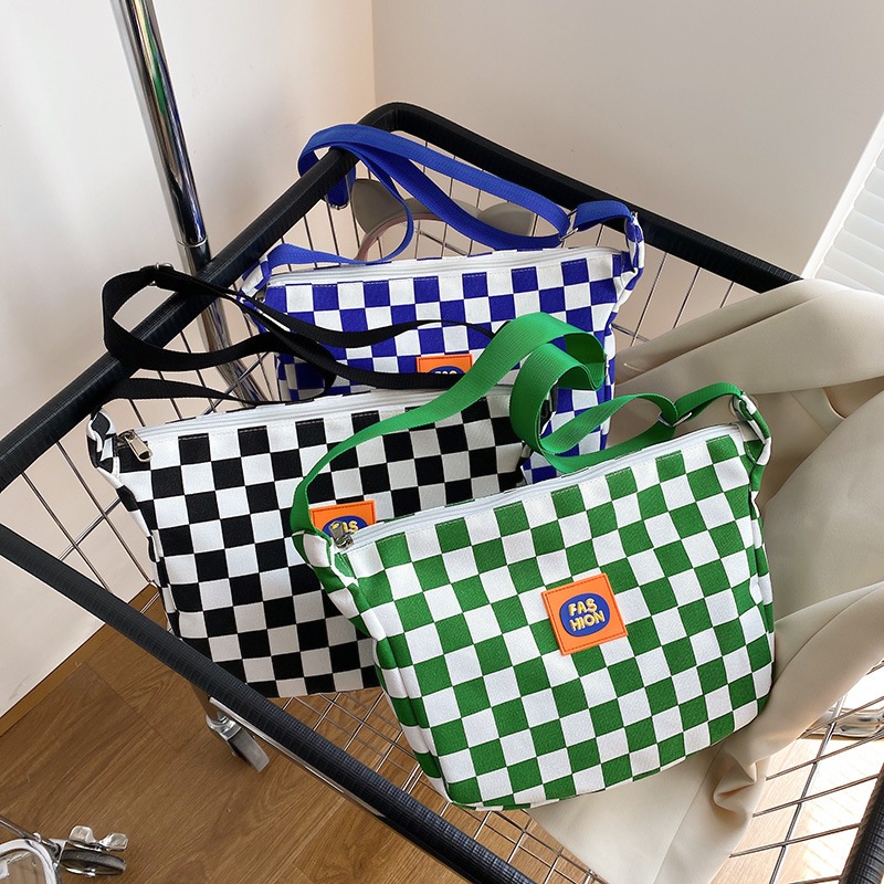 (TAS-025) Tas Selempang Motif Kotak Kotak Tas Selempang Lattice Tas Fashion Kotak Kotak