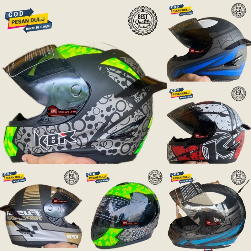 HELM MOTOR FULL FACE PAKET GANTENG SPOILER SNI COWOK PRIA DEWASA MURAH