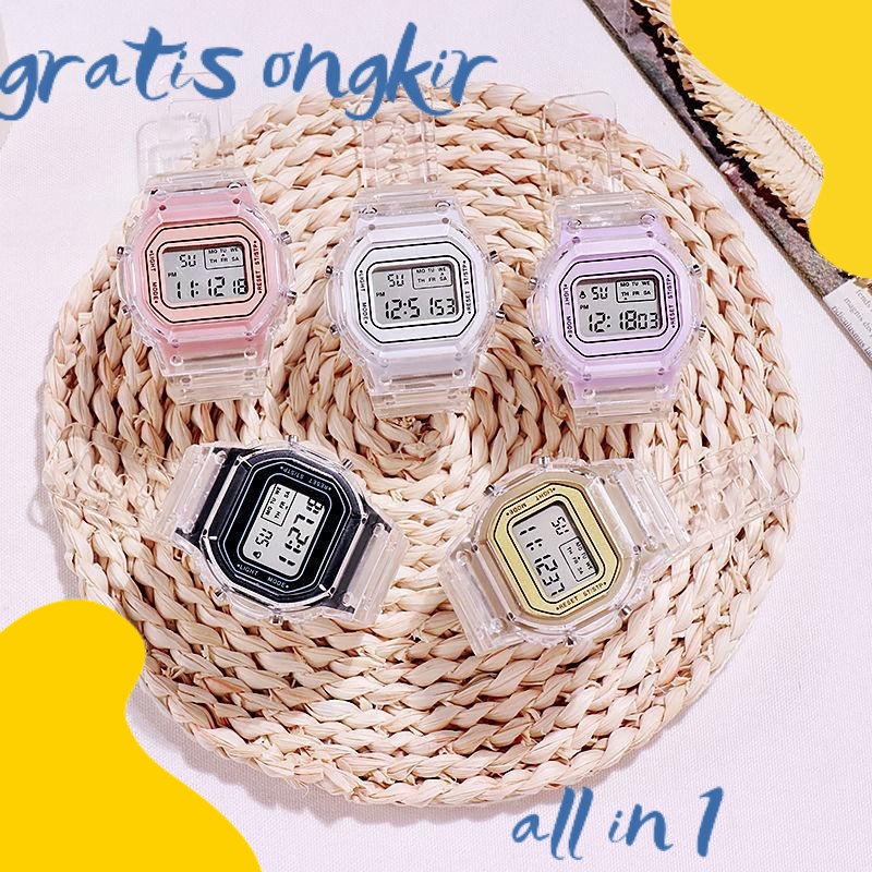 GRATIS ONGKIR Jam tangan wanita anti air jam anak perempuan jam couple jam transparan wanita jam tra
