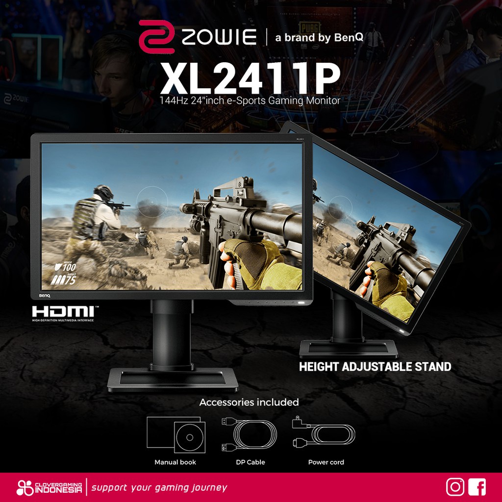 BenQ Zowie XL2411P 144Hz 24 Inch Gaming E-Sports Monitor LED XL 2411 P