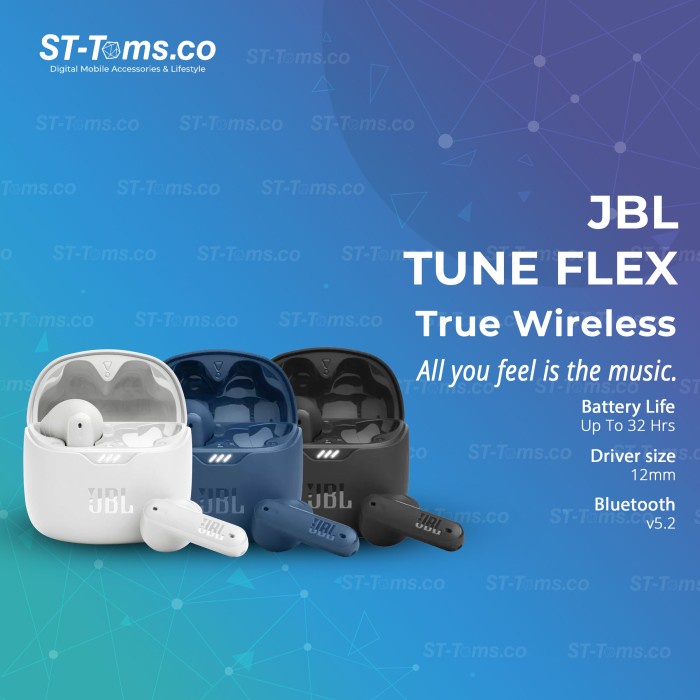 JBL Tune Flex True Wireless TWS Noise Cancelling ANC Smart Ambient