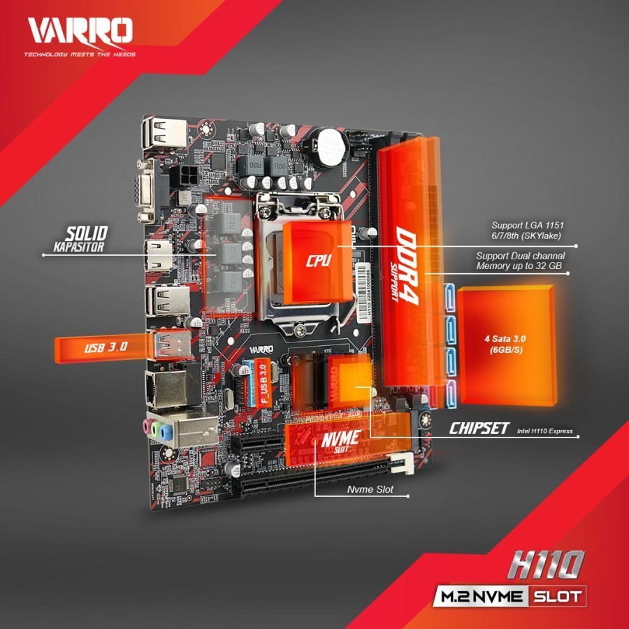 PT- Motherboard VARRO H110 NVME