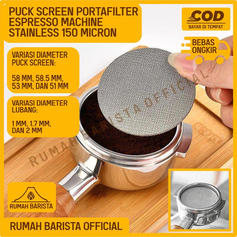 Aneka Puck Screen Portafilter Espresso Machine Stainless 150 Micron - Puck Shower Screen Portafilter