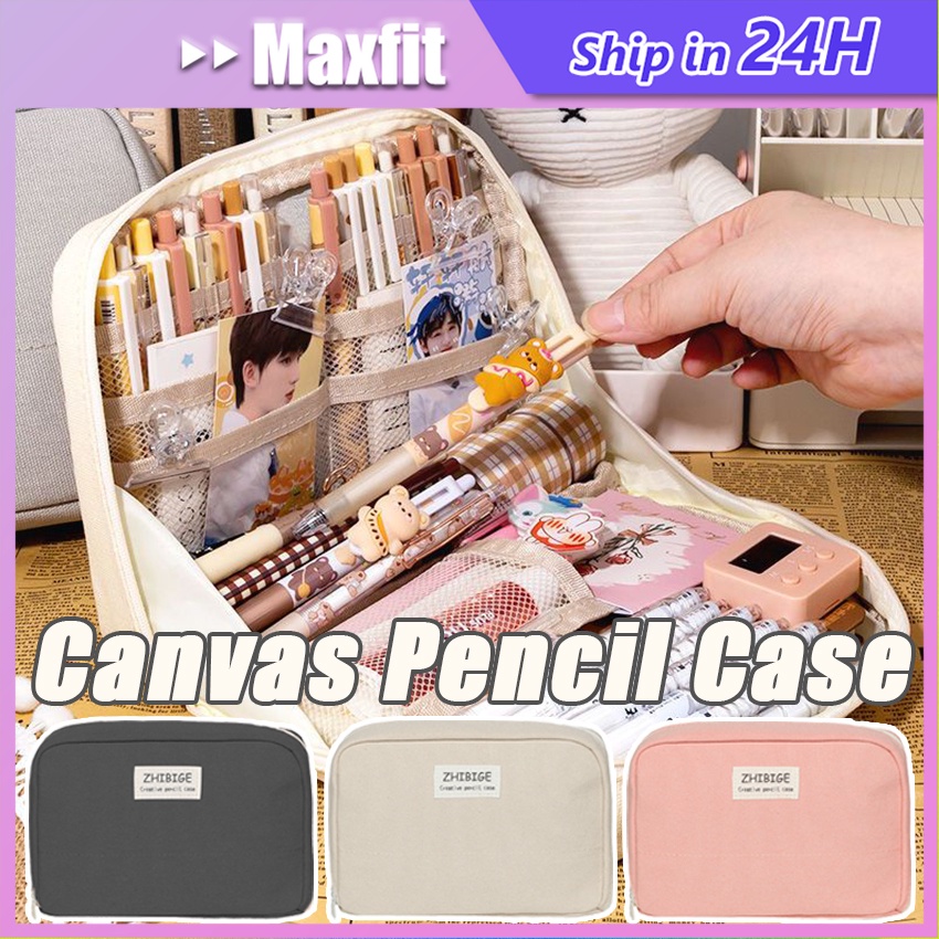 

Kotak Pensil Kapasitas Besar Kanvas Aesthetic Multifungsi Tempat Alat Tulis Tempat Pencil Kotak Penyimpanan Multi-Layer