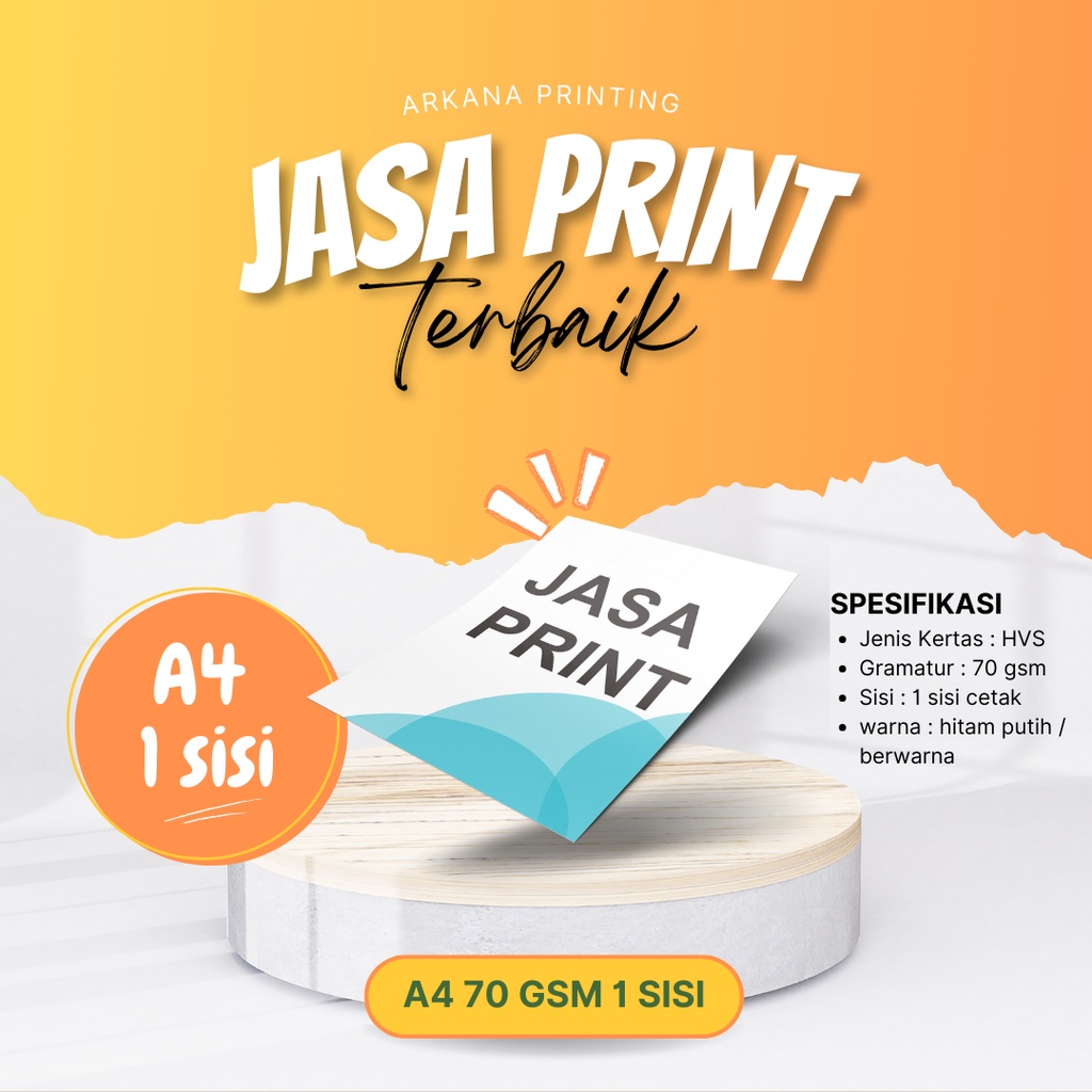 

Print Berwarna HVS A4 70 gsm 1 sisi