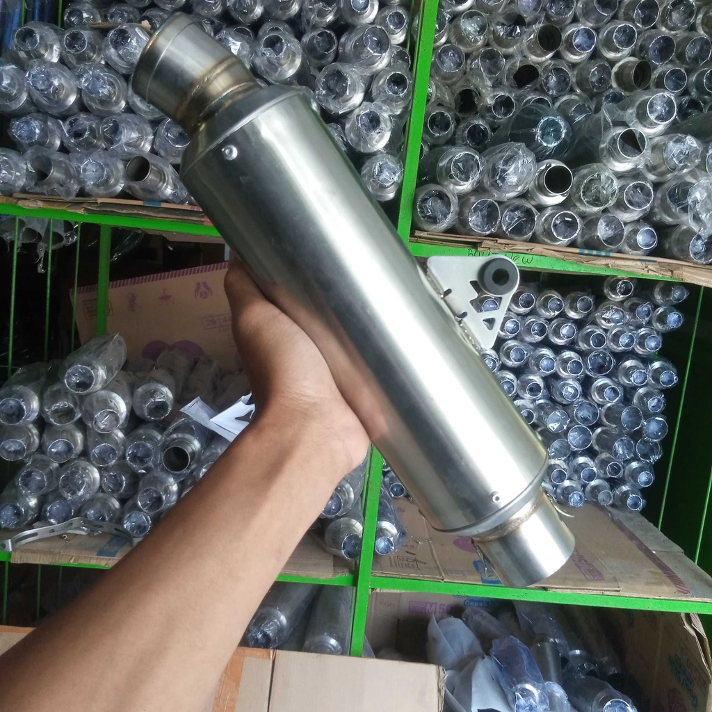 slincer knalpot racing polos bulat jenong 30 cm inlet 50 mm ngebas padet bukan dos dsm cts krs altan