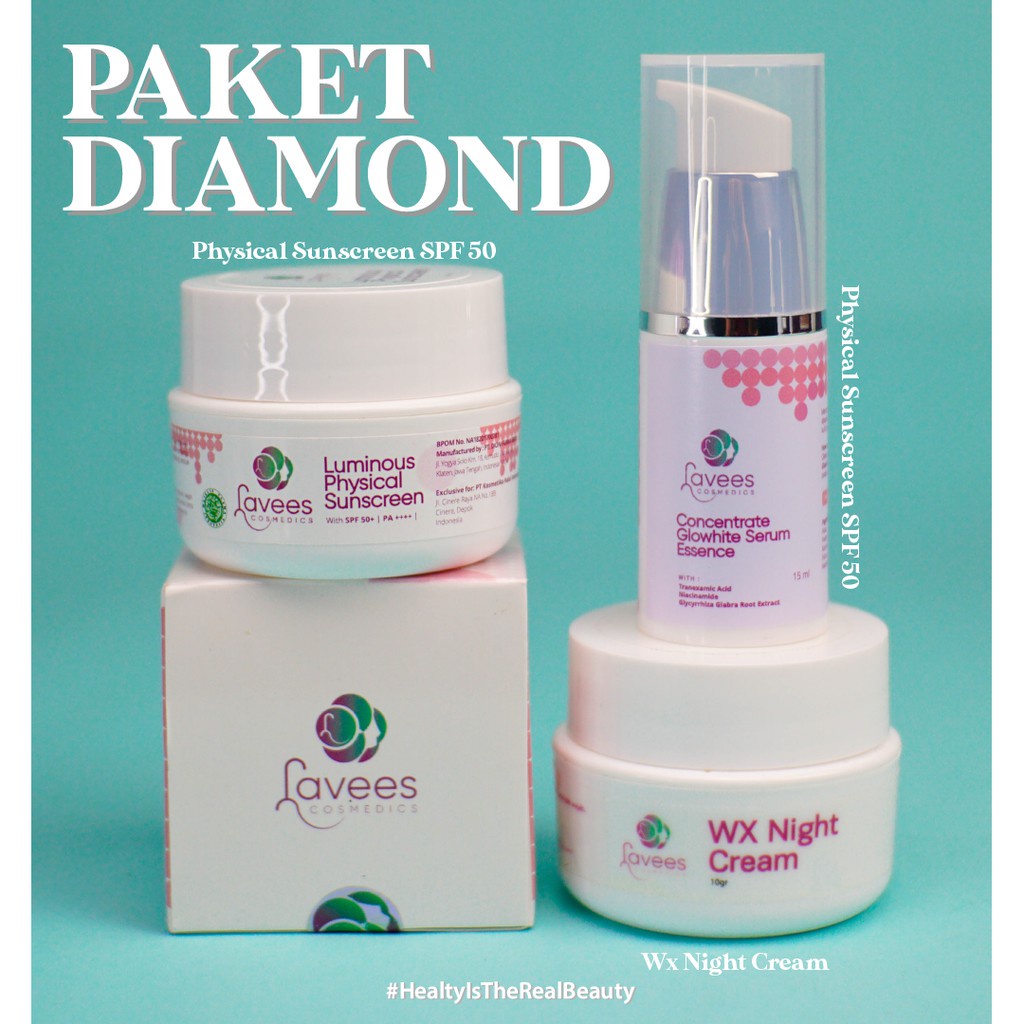 (COD) [PAKET FLEK & MELASMA GLOWHITE BRIGHTENING] Diamond By Lavees Cosmedics Mengatasi Melasma dan 