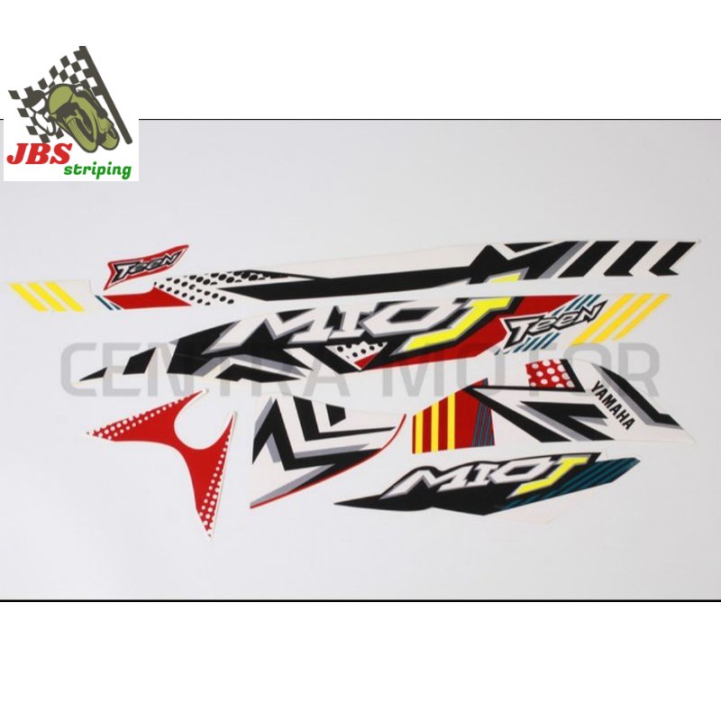 stiping mio j stiker  yamaha mio j teen 2012 2013 merah putih
