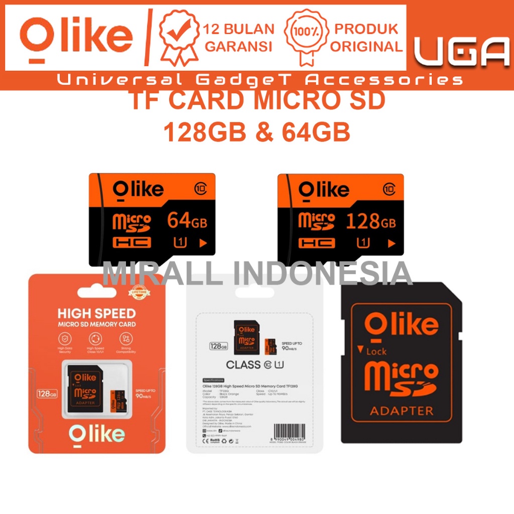OLIKE TF64G TF128 TF CARD  MICRO SD MEMORY CARD CLASS 10 FREE ADAPTER
