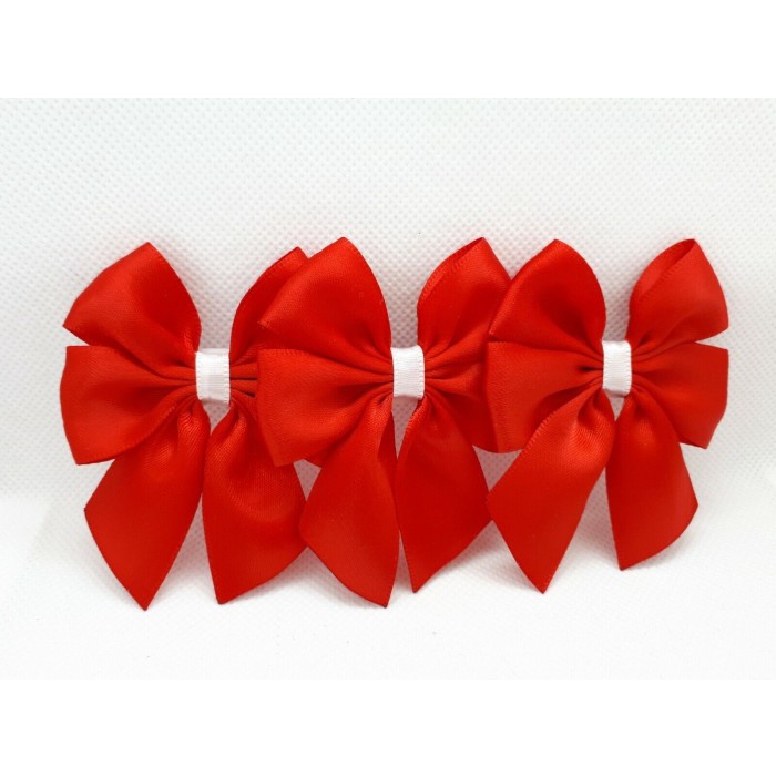 

PROMO - PITA KADO - Pita Kain Satin Jadi Double Susun L 10cm x T 16cm Custom Warna Tengah - Merah, Silver