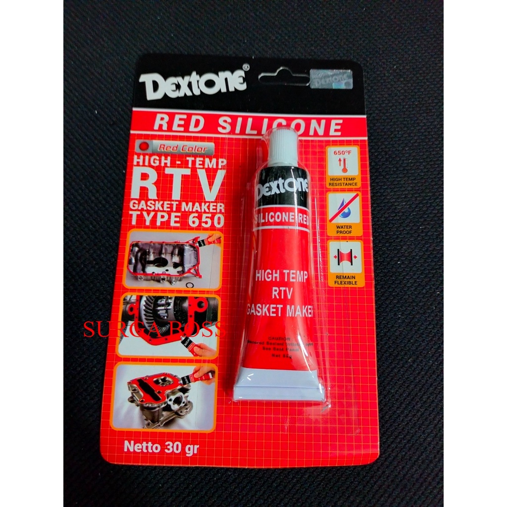 

LEM merk Dextone red silicone 30gr lem gasket merah / silicon red