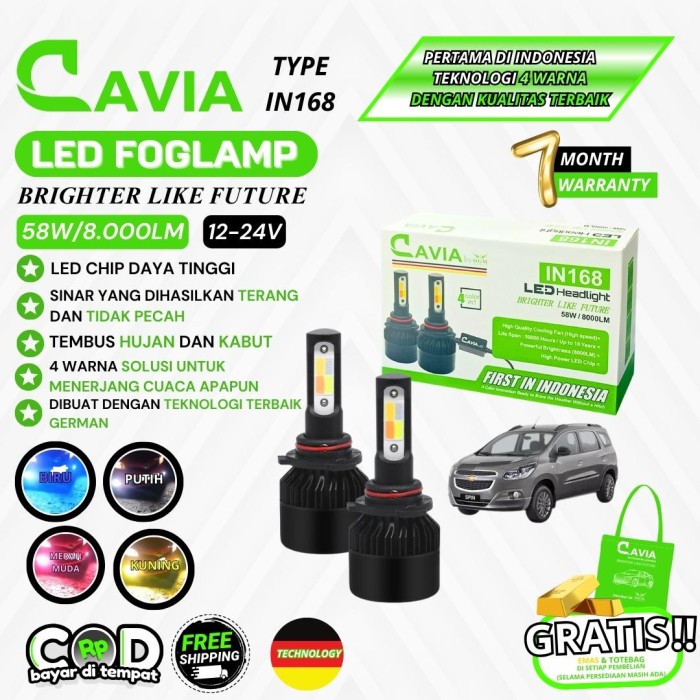 CAVIA-LAMPU LED FOGLAMP 4 WARNA CHEVROLET SPIN TEMBUS KABUT & HUJAN