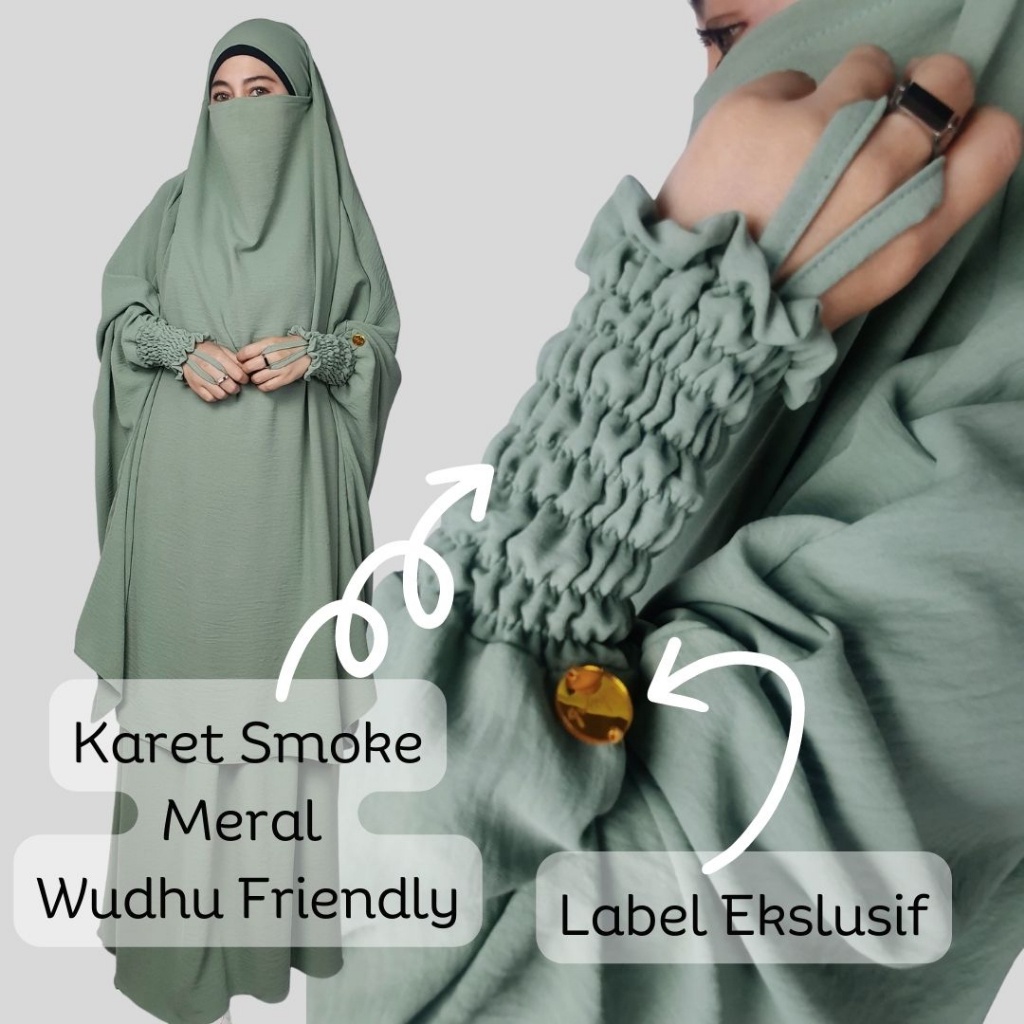 lahijab alyaz crinkle french khimar set