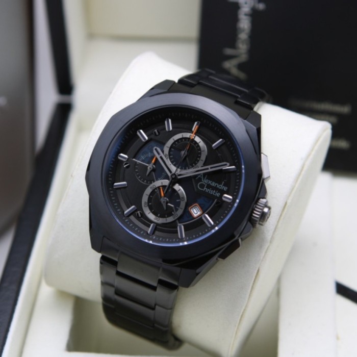 Jam Tangan Pria Alexandre Christie AC6645 / AC 6645 Black Blue Ori