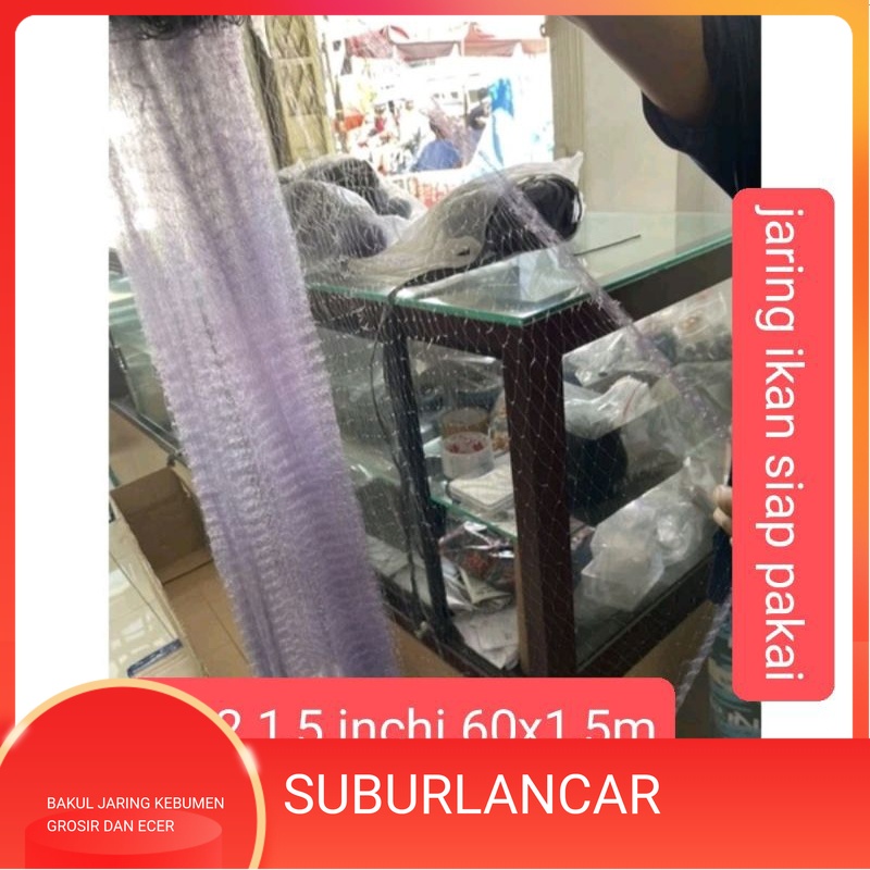 JARING IKAN SIAP PAKAI60mx1,5m jaring ikan kecil pukat ikan jaring ikan branak