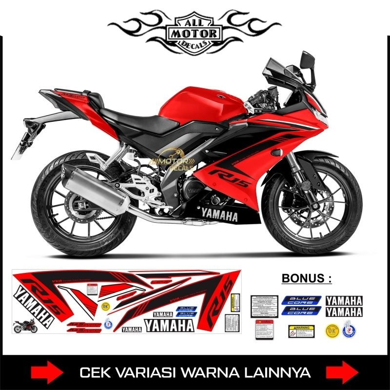 STRIPING YAMAHA R15 V3 Ori / STIKER MOTOR R15 V3 2017 2018 2019 2020 2021 / DECAL R 15 V3 GRAFIS / A