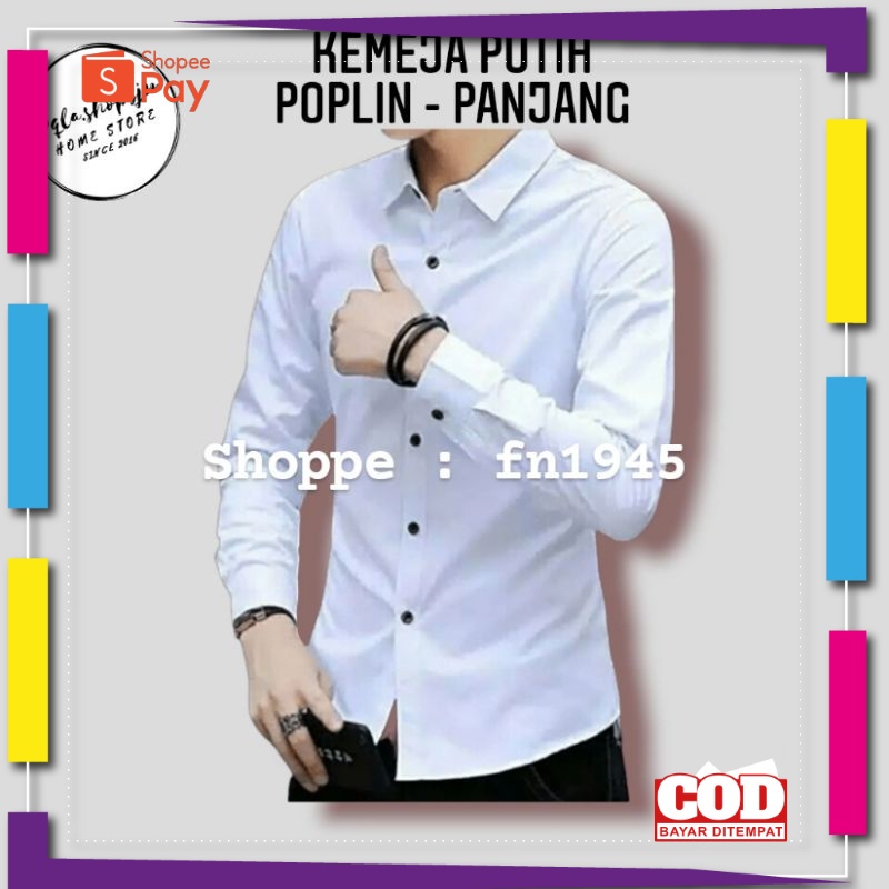 PREMIUM KOREAN STYLE / kemeja putih polos | kemeja kerja lengan panjang | kemeja pria