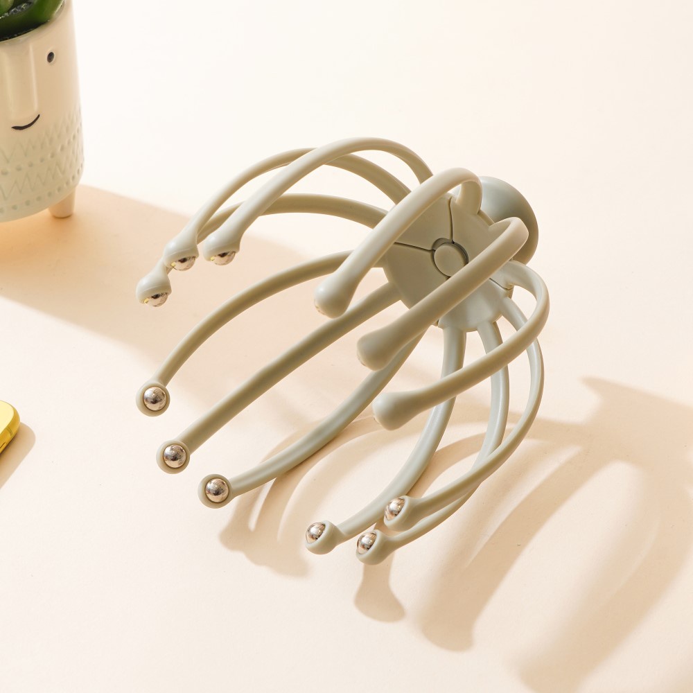 Ataru Alat Pijat Kepala - Abu-Abu Head Massage Alat Pemijat Kepala Praktis Peralatan Pijet Alat Kesehatan-2