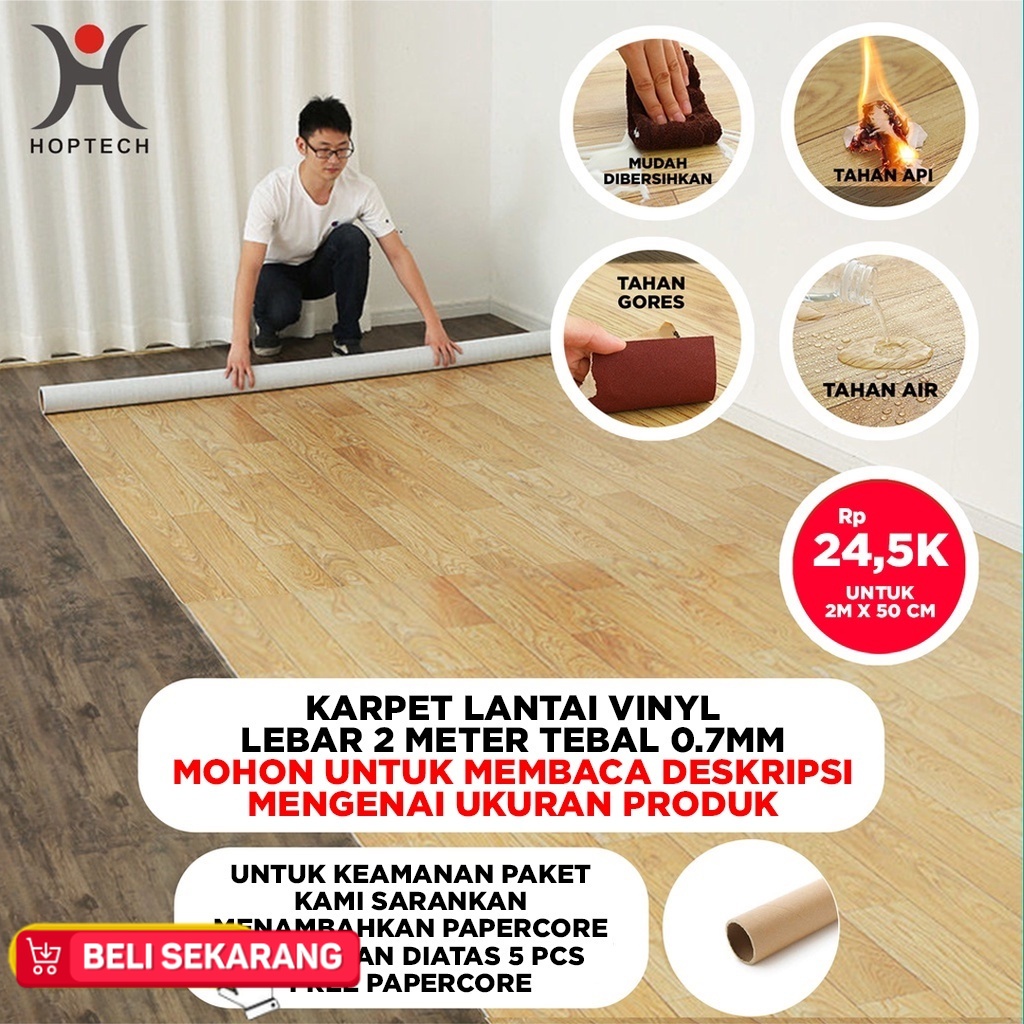 KARPET LANTAI VINYL GULUNGAN TEBAL 0.7 MM 50CM| METERAN 2 M