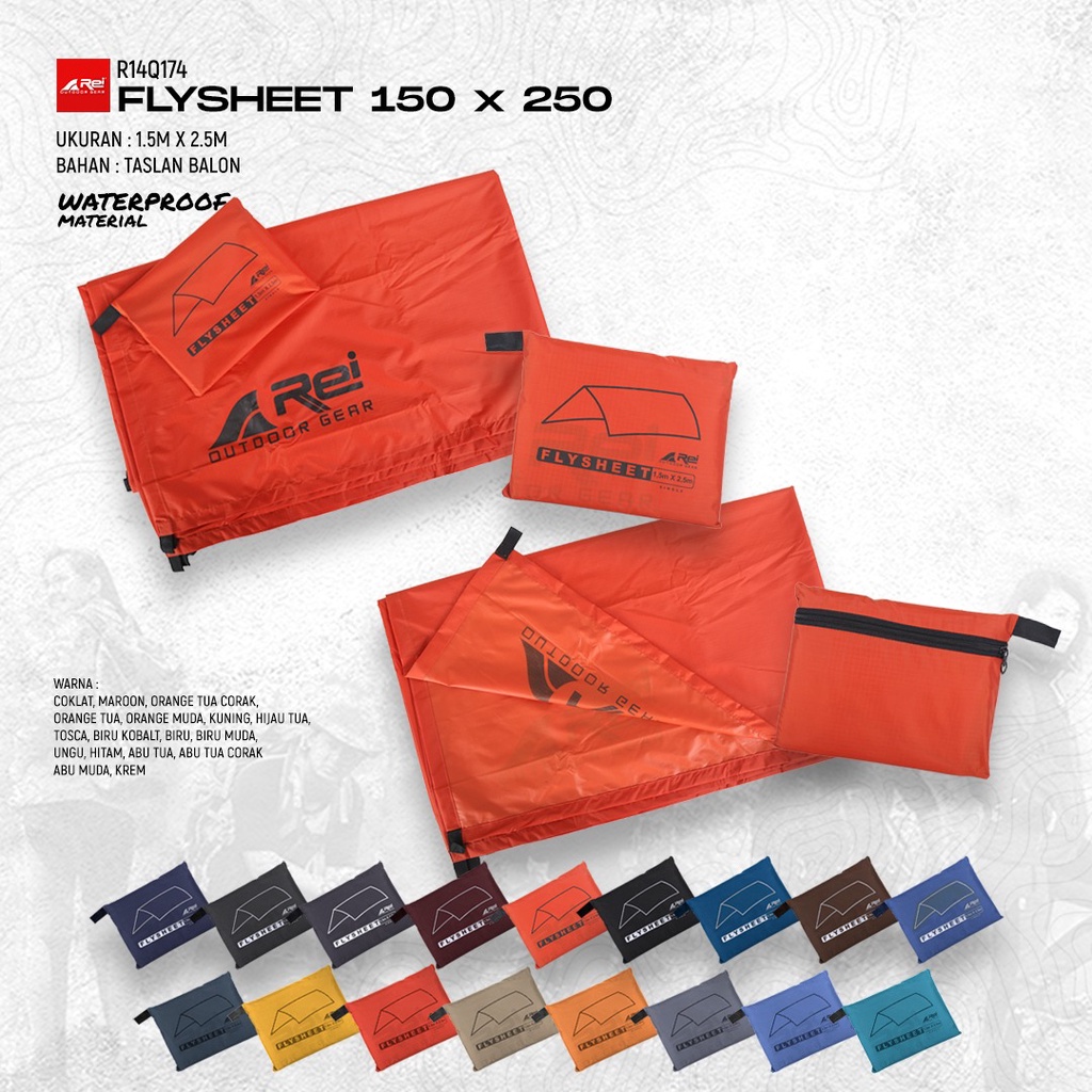 Flysheet / Penutup Tenda 150 x 250 CM Waterproof Arei Outdoorgear