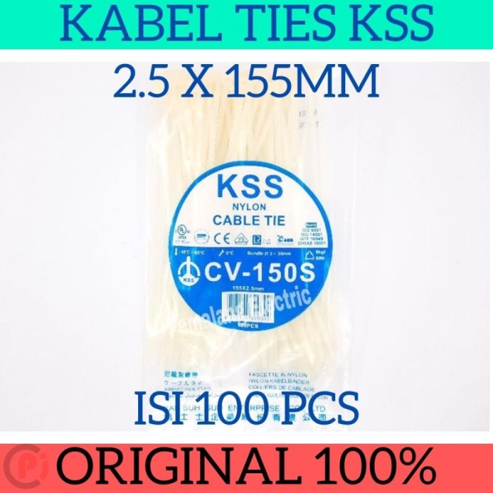 

Original KSS CV 150S Kabel Tis 150mm 15 cm x 2.5 mm Cable Tie 100 Pcs