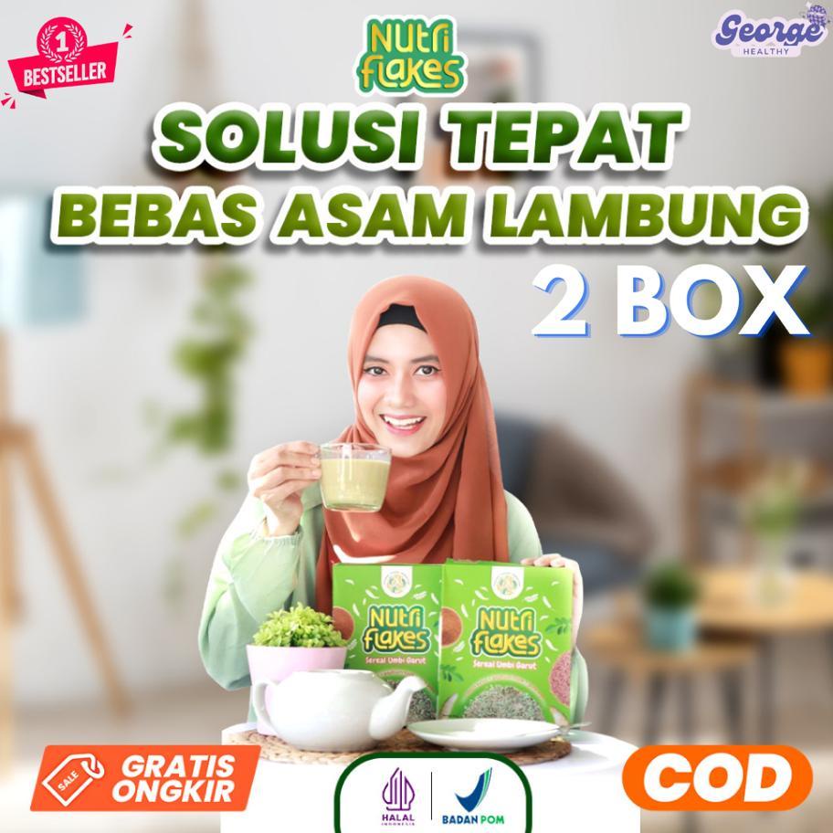 

ORIGINAL Nutriflakes Paket 2 Box Sereal Umbi Garut Untuk Asam Lambung Maag Gerd Aman Tanpa Efek Samping
