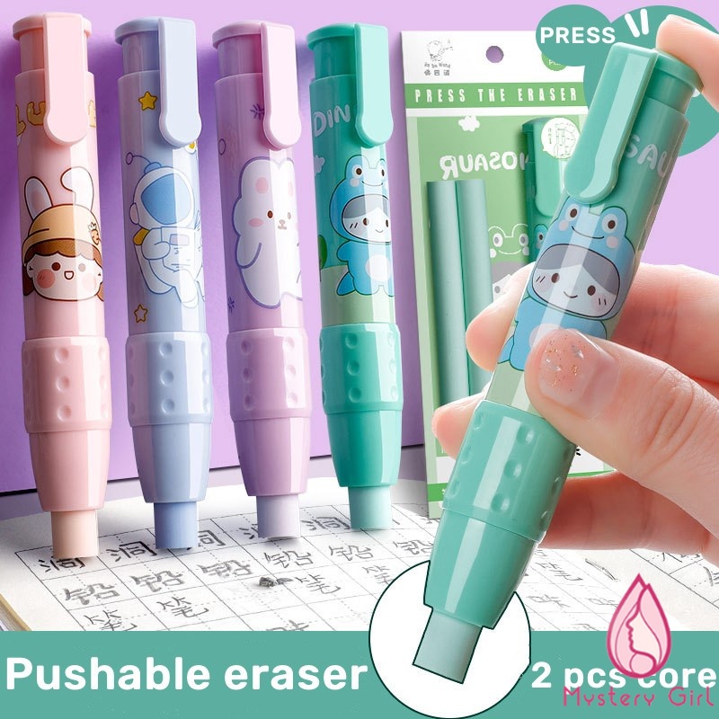 

Mechanic eraser cute asthetic korean style Penghapus mekanik kartun FREE 2 pc refill Penghapus pensil mechanical untuk pelajar kantor sekolah