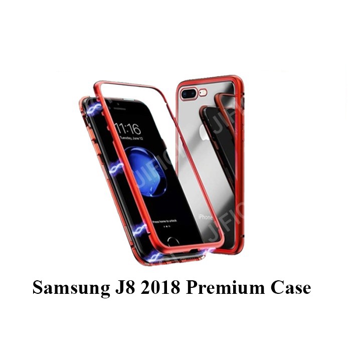Samsung J8 2018 magnetic glass premium case