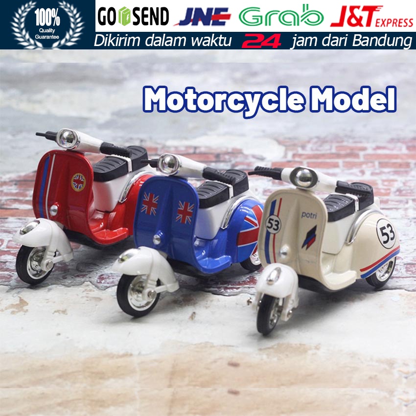 Diecast Vespa Miniatur Motor / Miniatur Motor Skuter Metal / Motor Mainan / Diecast Vespa Miniatur M