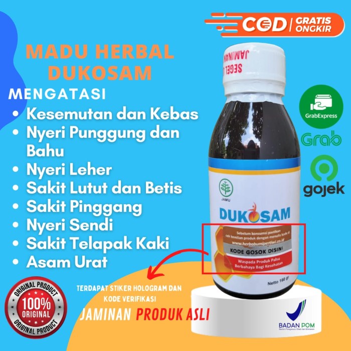 

a MADU DUKOSAM ASLI OBAT KOLESTEROL ASAM URAT NYERI SENDI