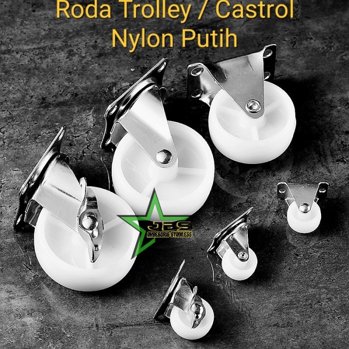 RODA TROLLEY TROLI 3" INCHI NYLON PUTIH - MATI | HIDUP | HIDUP+REM - MATI 3" INCHI GD27