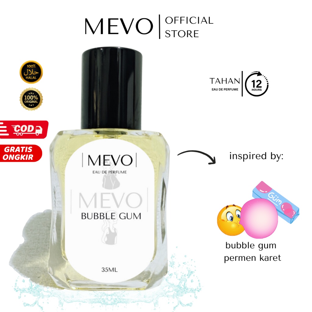 MEVO - Parfum Wanita Pria Tahan Lama Aroma Permen Karet Manis Unik Inspired By BUBBLE GUM | Parfume 