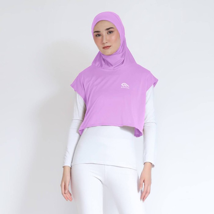 AirFit - Hijab Jilbab Rompi Instan Hoodie Crop Top Wanita Sport Senam - Black