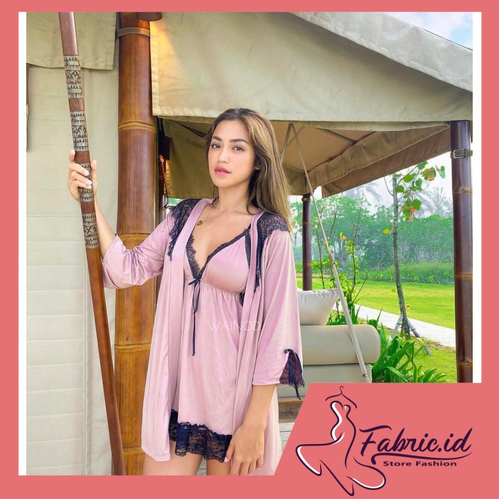 Baju Wanita Benita Kimono Sexy Lingerie Bahan  Spandek Sutra Wainod Premium