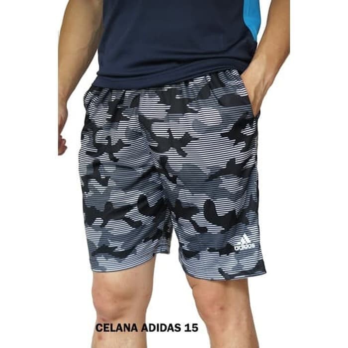 Terlaris ✨ -CELANA PENDEK OLAHRAGA LARI RUNNING PRIA TRAINING ADIDAS 15 - M