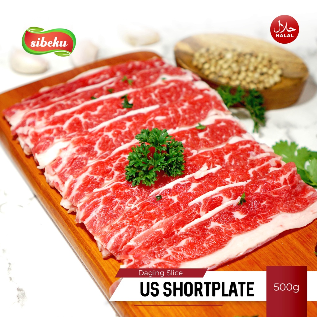 

COD Daging Sapi Beef Slice ShortPlate Halal 500 gram Frozen Food Import US