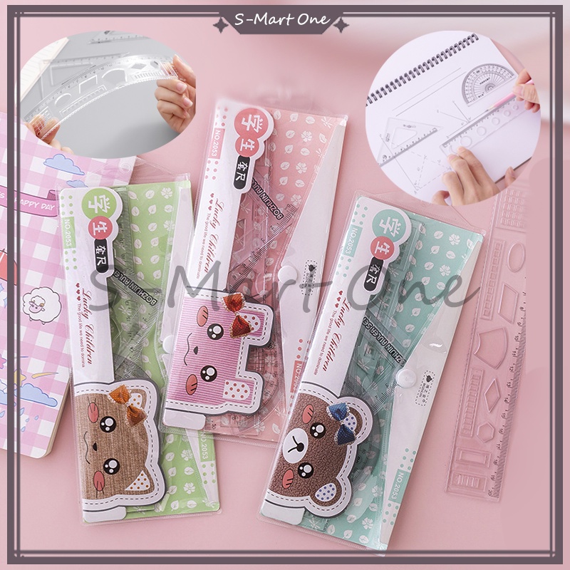 

Penggaris Set isi 4pcs Rules /Penggaris Plastik Set/Penggaris Fancy BOY & GIRL/ Ruler 1 Set Isi 4 Pcs