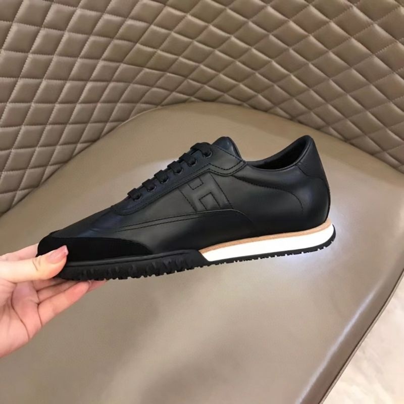 sepatu pria hitam kulit sneaker cowok hrm