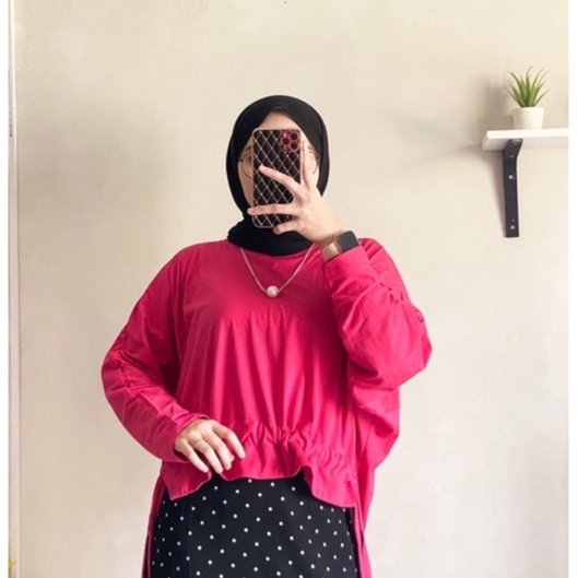W & K - ZFC OOTD WANITA NINA / SORELA TOP SERUT / Blouse Serut Polos Lgn Panjang / OOTD Atasan Blous