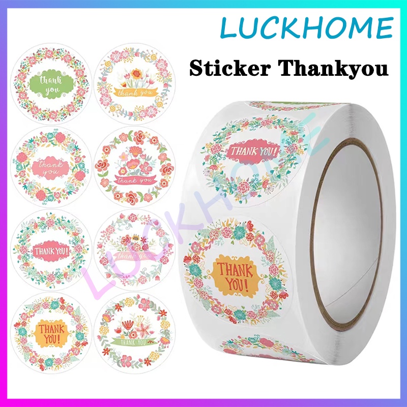 

Sticker Thank You Roll Stiker Label Thank You Stiker Ucapan Bulat Label Stiker Dekorasi Segel Kemasan Packaging Sticker Amplop