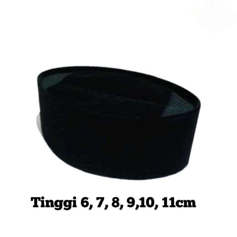 Songkok peci kopiah hitam kopiah hitam tinggi 6cm,7cm,8cm,9cm,10cm