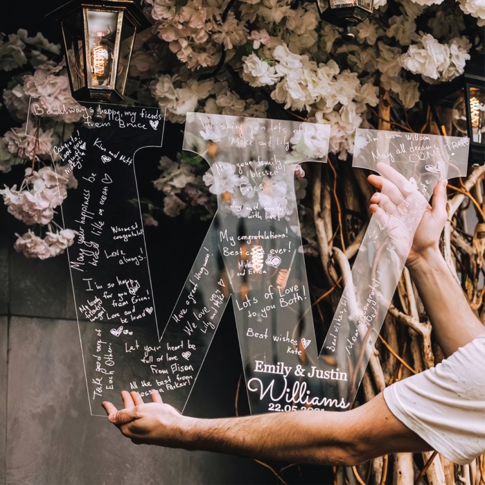 Wedding Guest Book Acrylic Sign - Buku Tamu akrilik Unik  - M 45CM