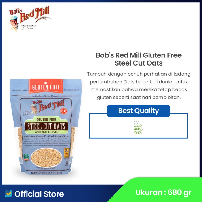 

BEST SELLER- Bob's Red Mill Gluten Free Steel Cut Oats 680 gr