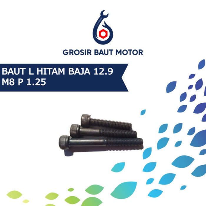 Baut L Baja Hitam M8 X 65 Kunci L 6 Socket Head 12.9 Import