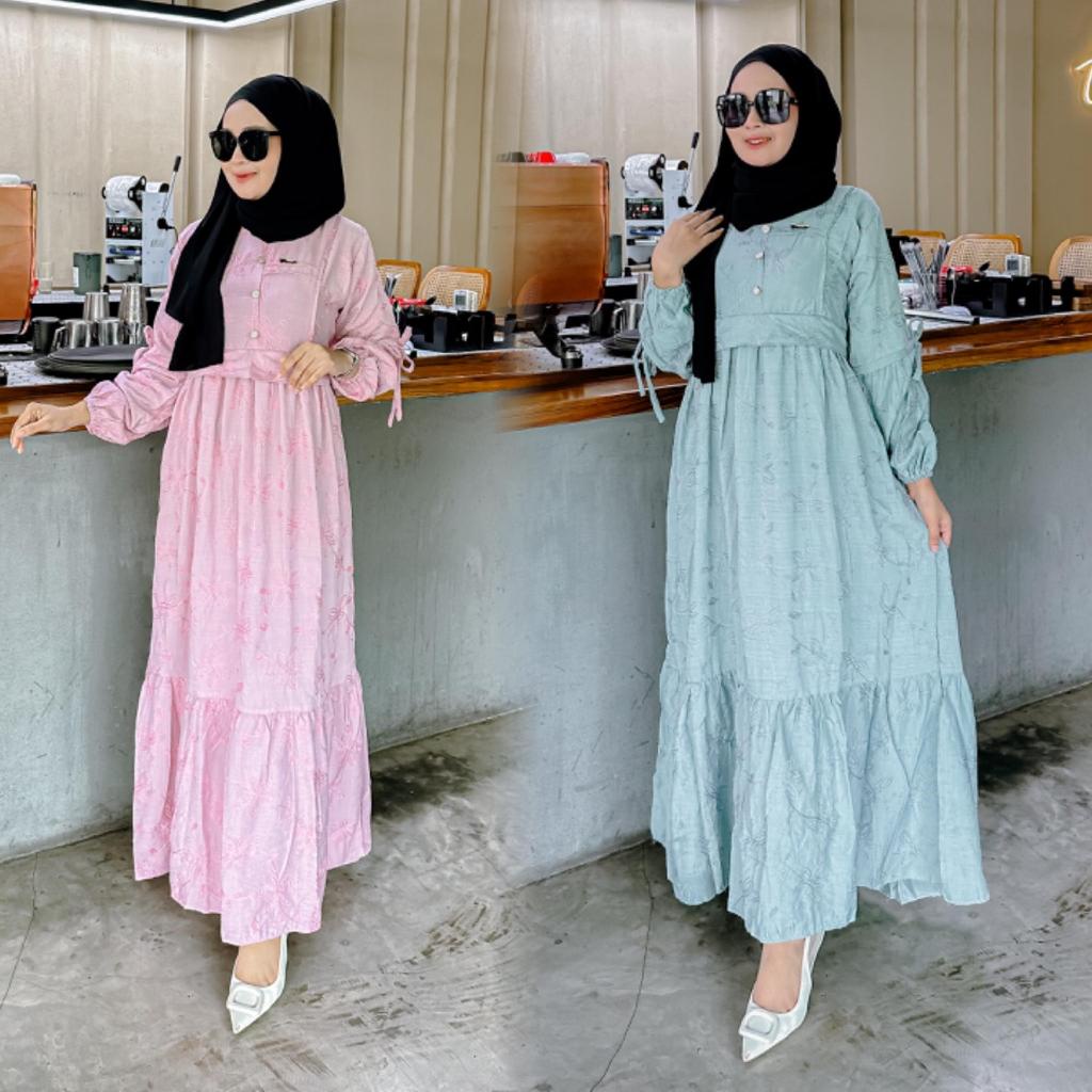 Maulida Gamis Sirlia Premium Dress Muslim Fashion muslim Dress Pesta dan Kondangan Kain High Quality