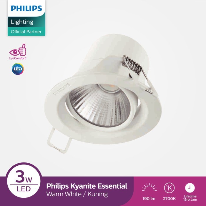 Philips 59751 KYANITE 070 3W 27K WH ID recessed
