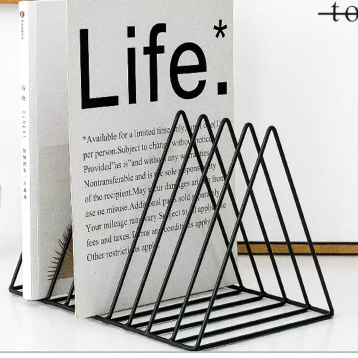 

Sekat Buku / Rak Buku / Pembatas Buku - Triangle Book Shelf - Putih