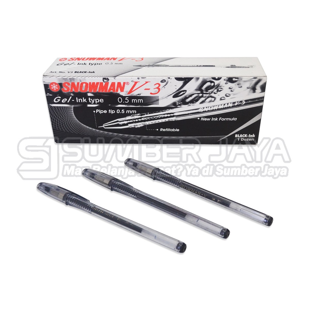 

Pulpen Snowman V3 Pen gel 0.5mm Bulpen Bolpoin hitam 1pcs