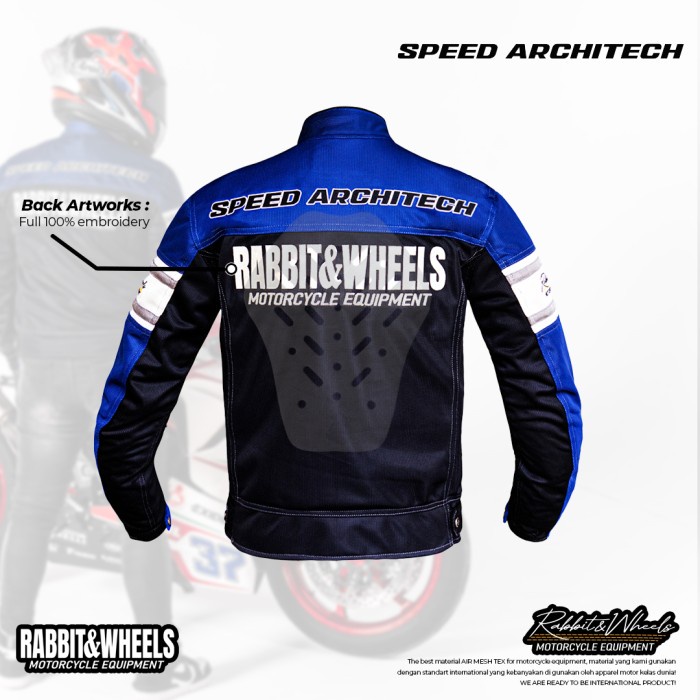 JAKET MOTOR RABBIT AND WHEELS NEW COMBO NAVY MESH JACKET ORIGINAL