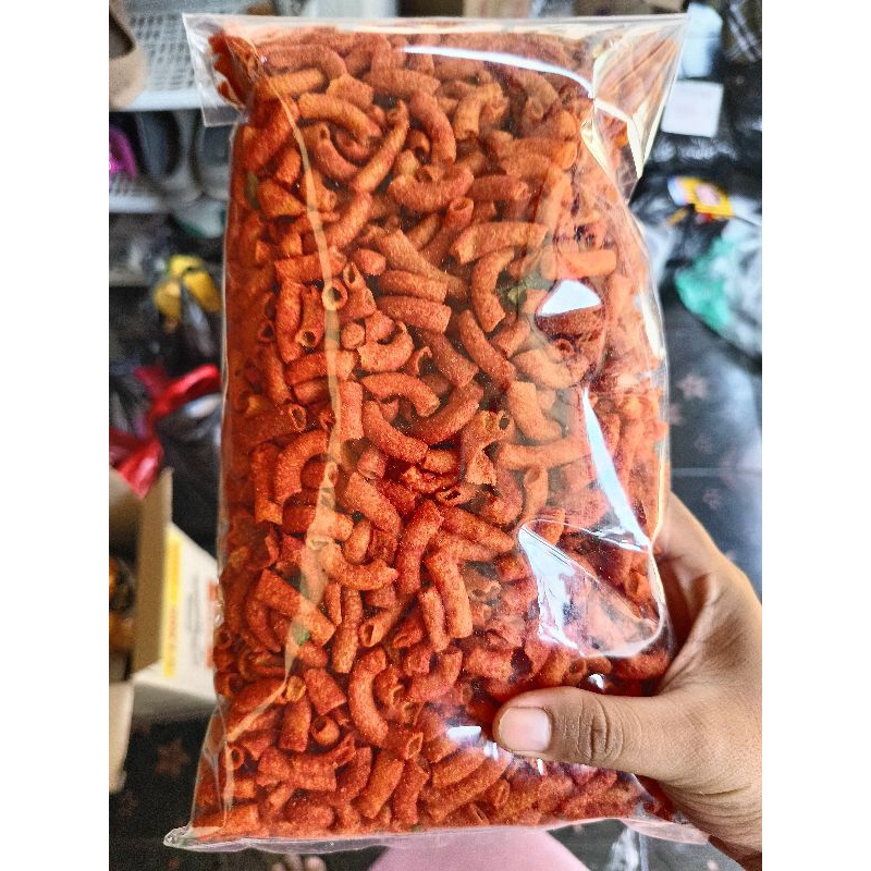 

Macaroni Sepat Pedas Daun Jeruk kemasan Jumbo 500gr Griya Snack